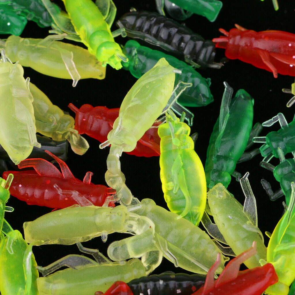 100x Lifelike Cricket Lures Hook Soft Baits Fishing Tackle Accessories