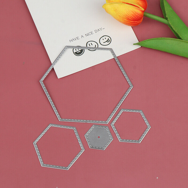 DIY carbon steel die for children DIY embossing die cutting hexagon fra.l8