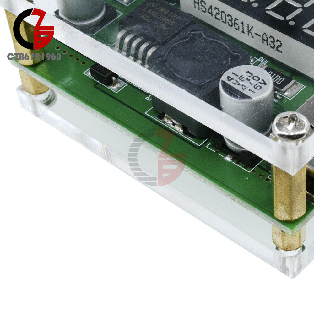 DC-DC Buck Module 9V 12V 24V 36V to 5V 3A Car Voltage Dual USB Converter w/Case