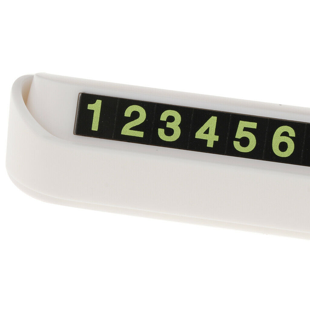 Temporary Parking Card Magnetic Phone Number Plate Holder Sucker  White