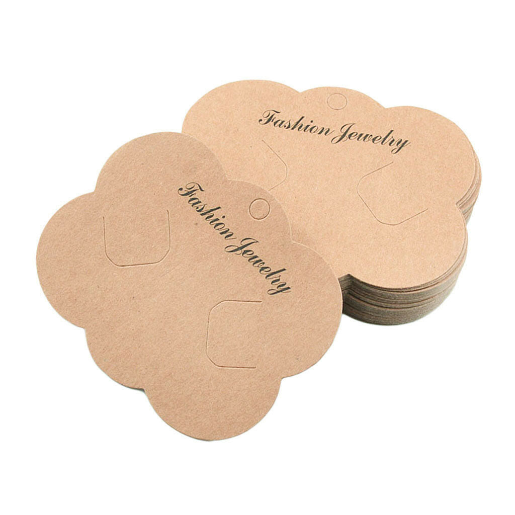 50x Hair Clip Card Paper Jewelry Display Cards Blank Hairpin Packaging Card