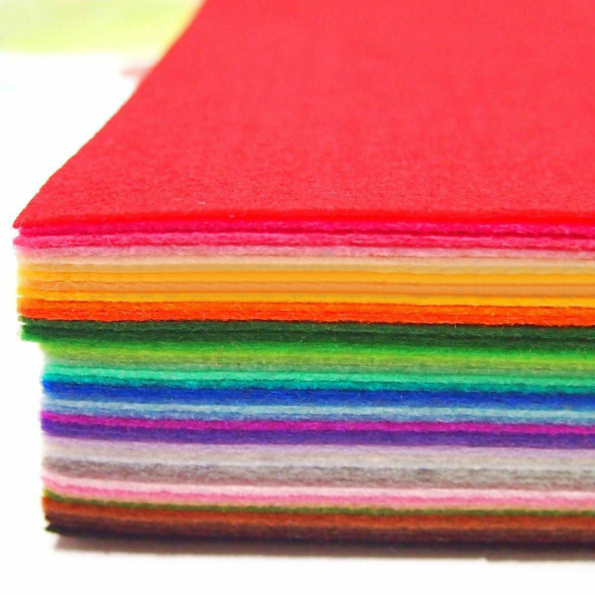 40pcs Mixed Color Soft Nonwoven Felt Fabric Sheets DIY Craft Patchwork