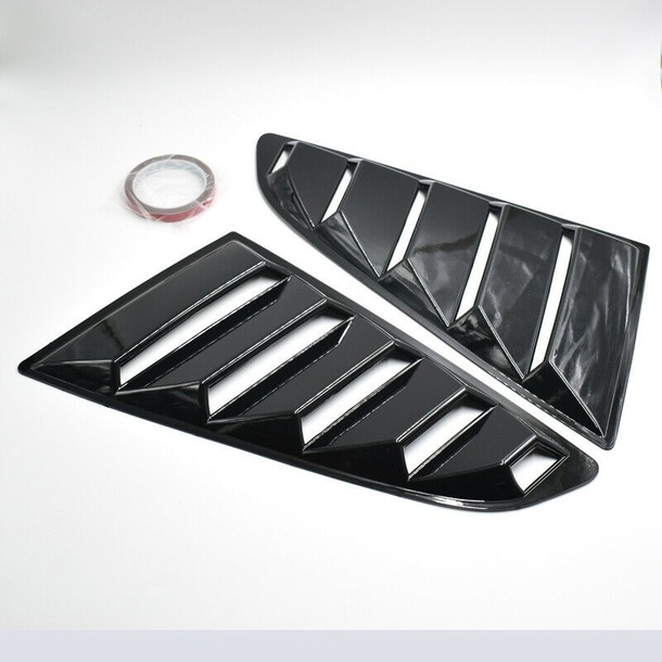 Pair Quarter Side Window Louvers Scoop Cover Vent For Ford Mustang Black 15-17