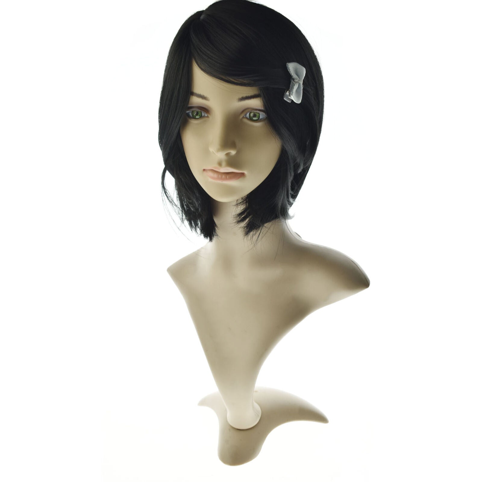 Women Bob Synthetic Wigs Short Straight Wavy Curly Hair Wigs With Oblique Bangs