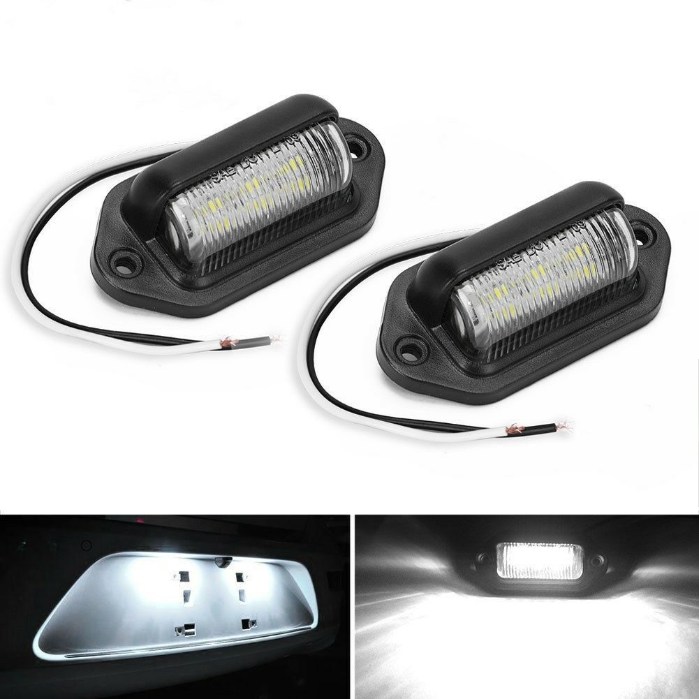 2Pcs 6-SMD LED License Plate Tag Light Lamps Universal For Truck SUV Trailer Van
