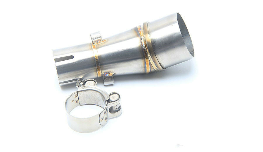 Motorcycle Exhaust Middle Pipe Link Stainless Steel Muffler Mid Section Adapter