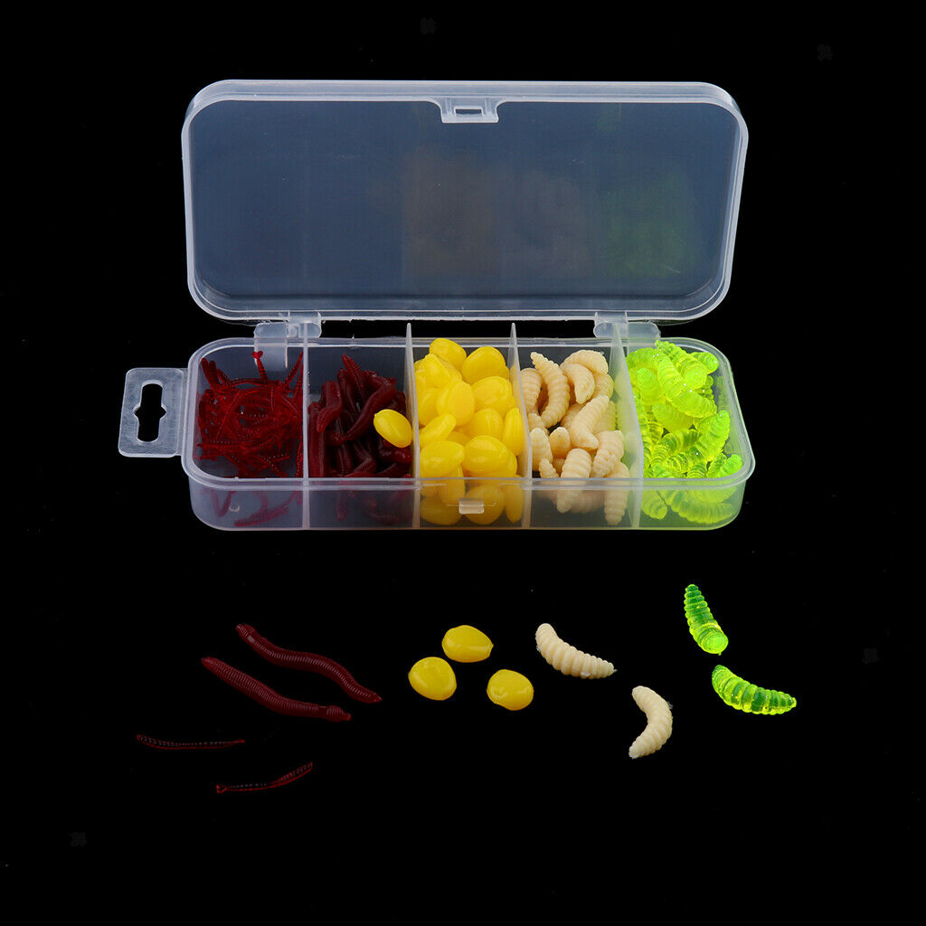 160Pcs Artificiais Fishing Worms Lure Soft  Fishing Lures Curly Grub Baits