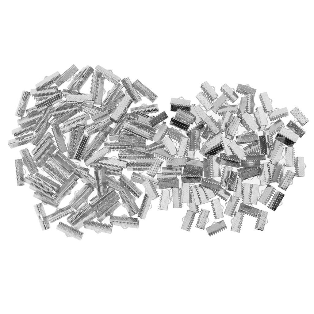 200x Clamp Cord Crimp End Caps Tip for Necklace Cord Jewelry Making Findings