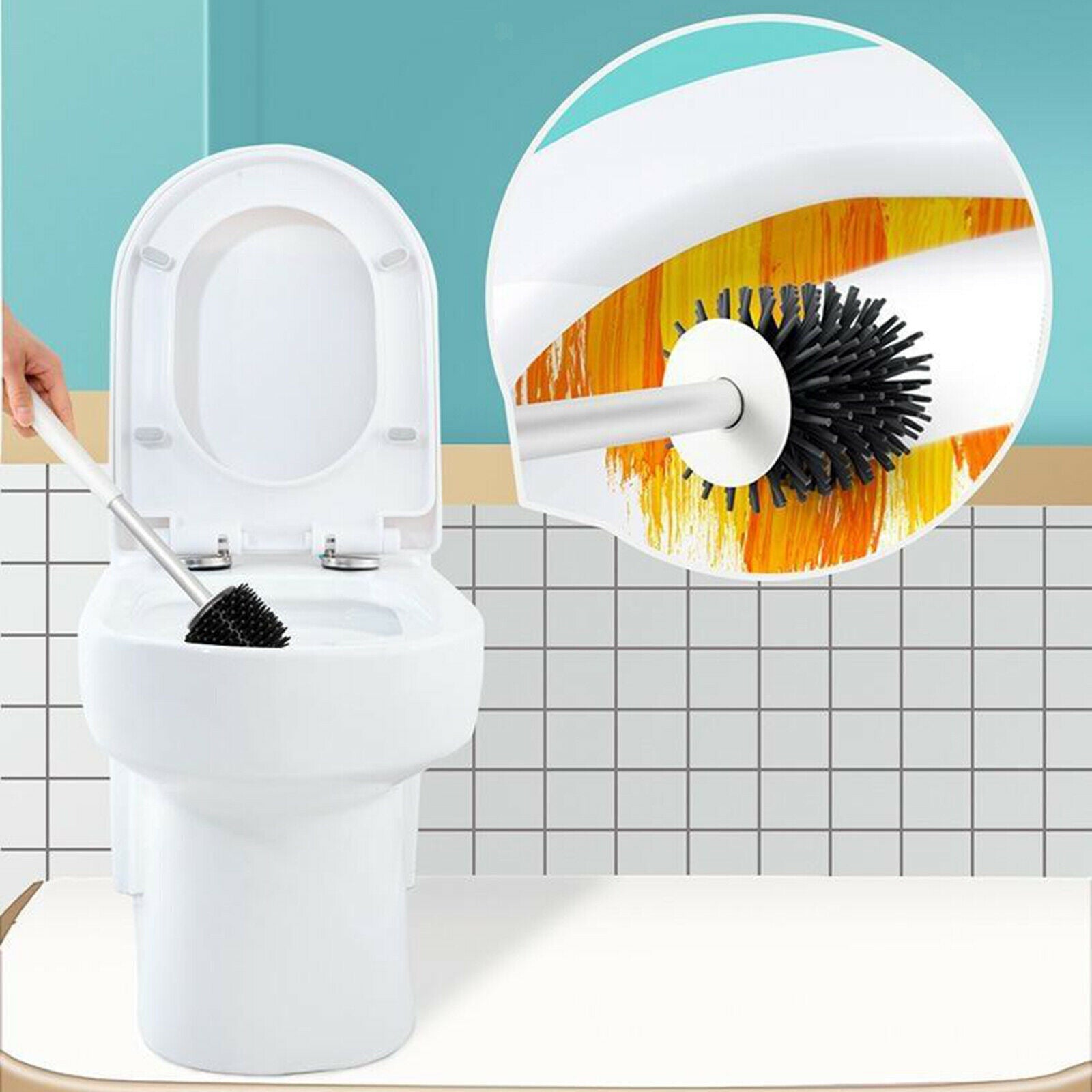 Toilet Brush with Holder Floor-Standing Wall-Mounted Base not include diatom mud