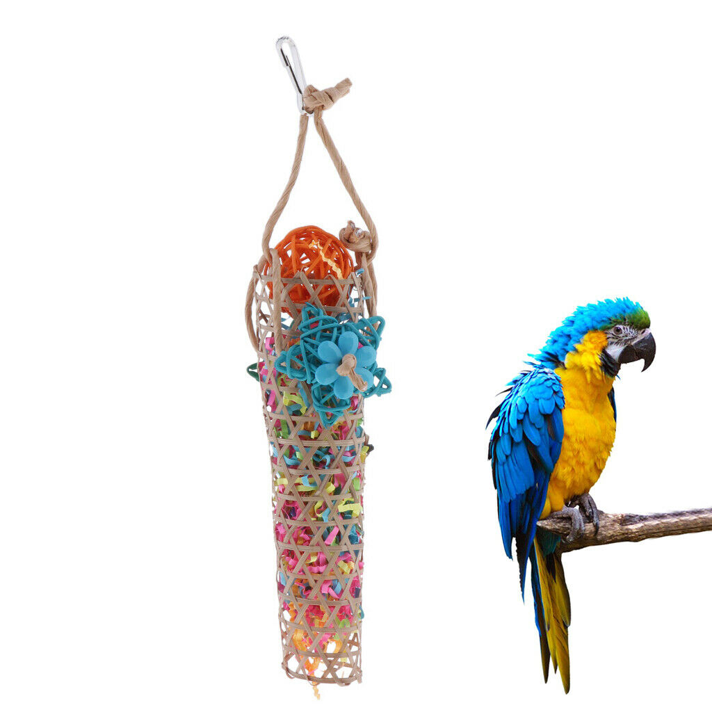 Parrots Bite Rattan Toys Birds Parrots Hanging Decor Accessory Birds Macaws