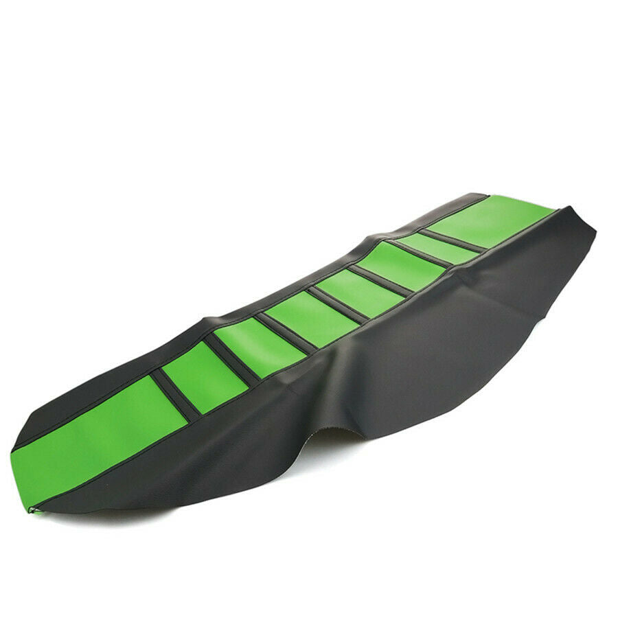 Green Motorcycle Dirt Bike Seat Cover Rubber Protector Rib Skin Universal 1PC