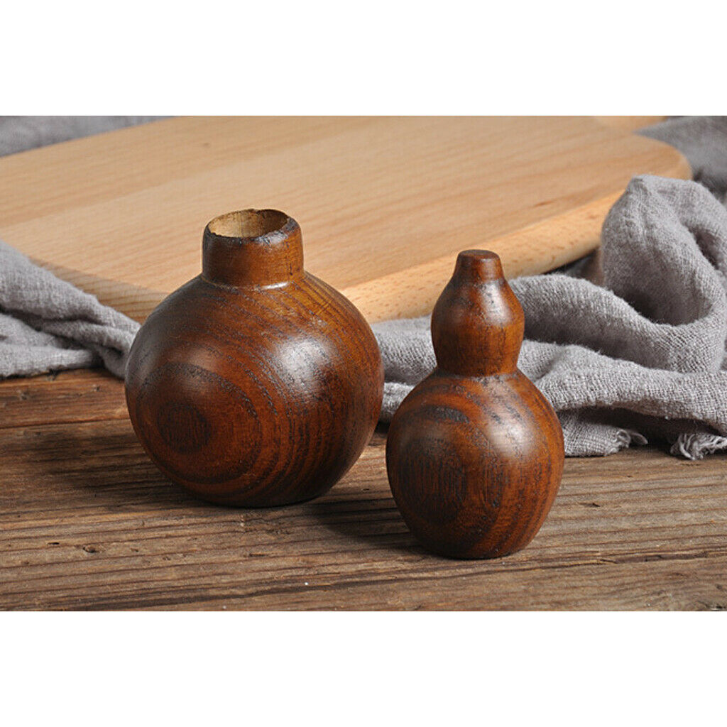 1Pcs Portable Wood Toothpick Dispenser Holders Gourd Shape Storage Organizer