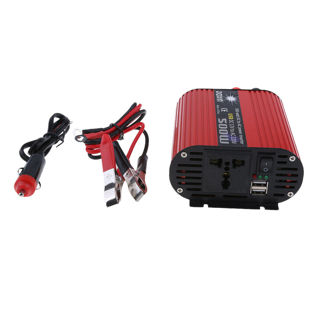 500W Car Power Inverter DC 12V to AC 220V Converter Power Supply with Lighter
