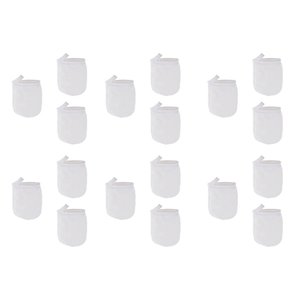 18pcs White Microfiber Makeup Removal Gloves Face Cleaning Cloth Towels