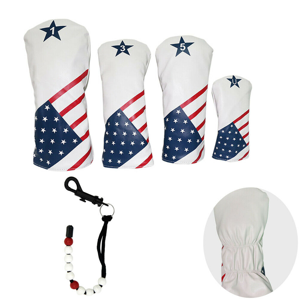4pcs/Set Waterproof Golf Club Head Cover Wood