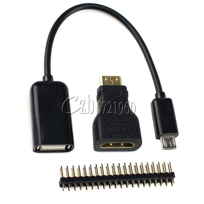 3 in 1 HDMI to HDMI Adapter + Header + Micro USB Cable for Raspberry Pi Zero