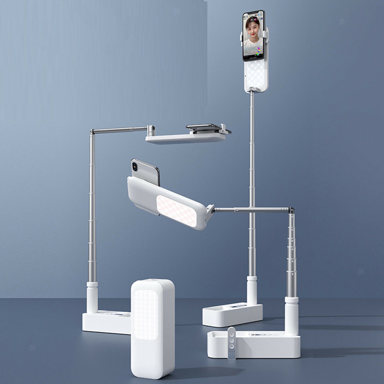 Portable Camera Fill Light Phone Holder Stand Conference Lighting Equipment