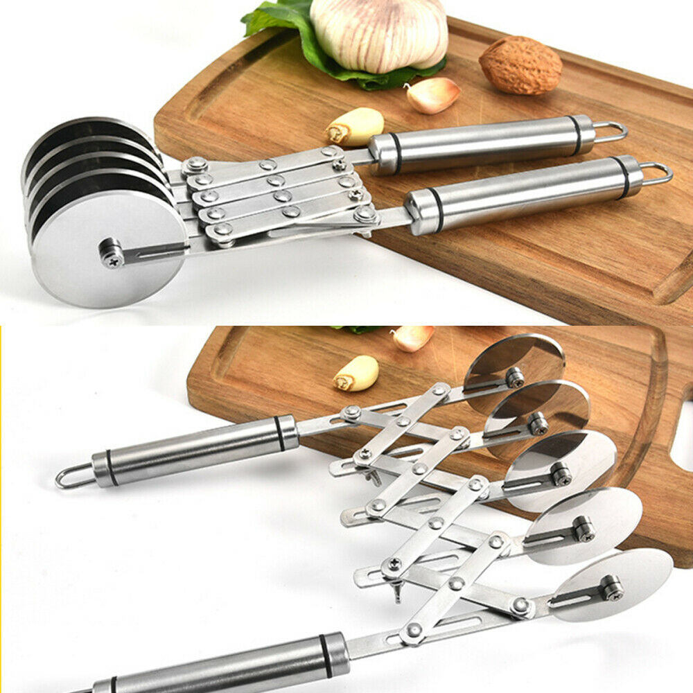 5 Wheel Pastry Cutter Stainless Steel Pizza Slicer Multi-Round Dough Roller