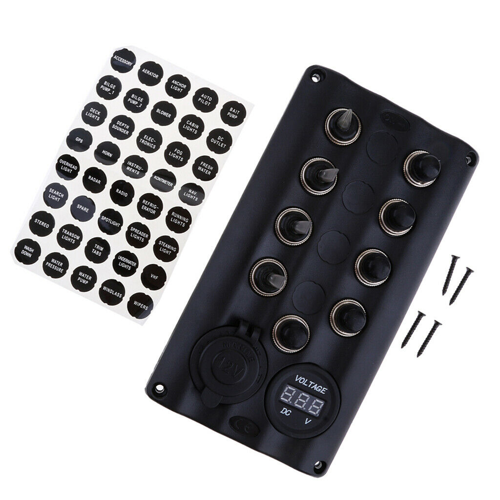 Boat 4 Gang Circuit Breaker Splashproof Switch Panel with Mounting Parts