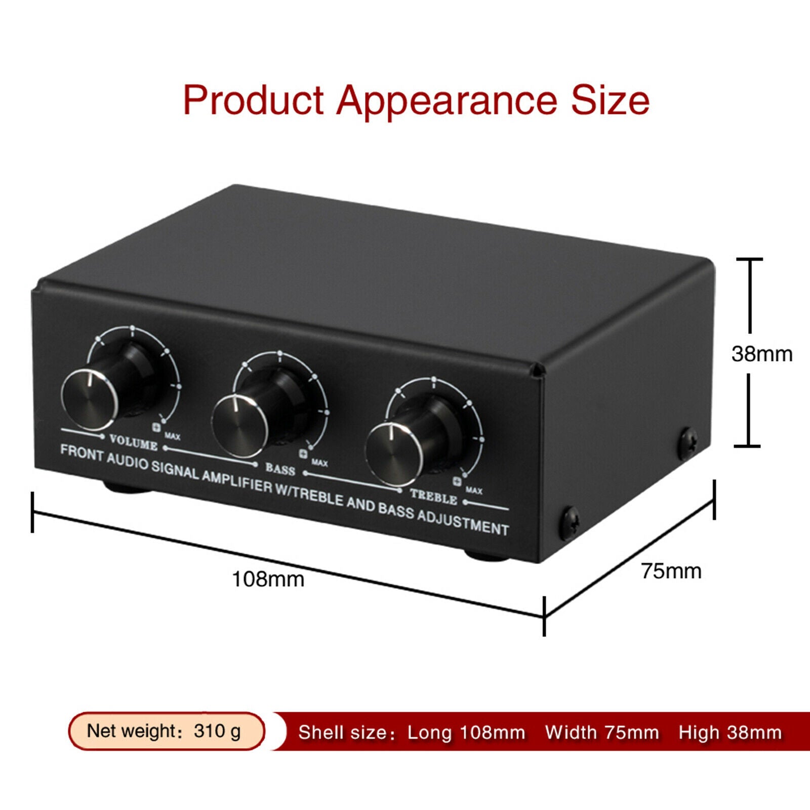 Headphone Speaker Amplifier Booster Low Bass Adjustment For Sound Mixer