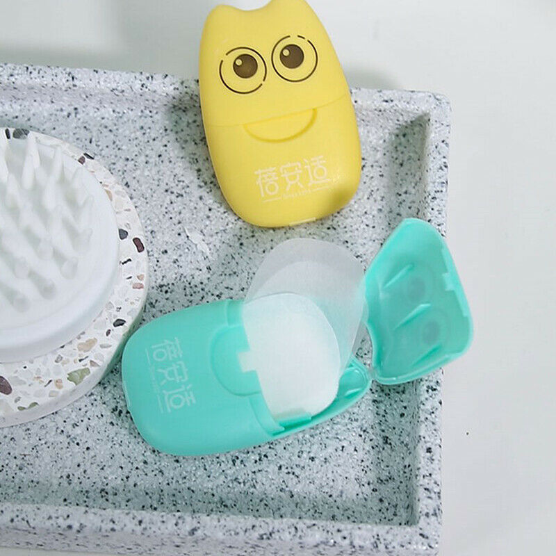 20pcs Portable Disposable Soap Paper Cute Boxed Paper Soap Mini High Qual JD