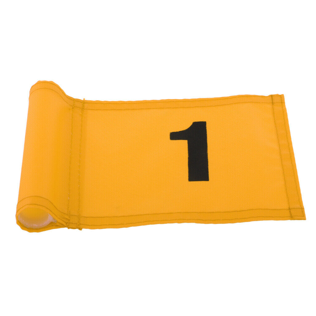 Small Nylon Golf Flag Golf Practice Putting Green Flag Yellow with Number 1