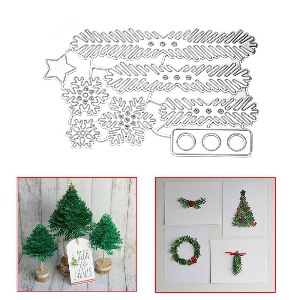 Christmas Tree Leave Pine Metal Cut Dies Stencil Xmas Scrapbooking Decoration