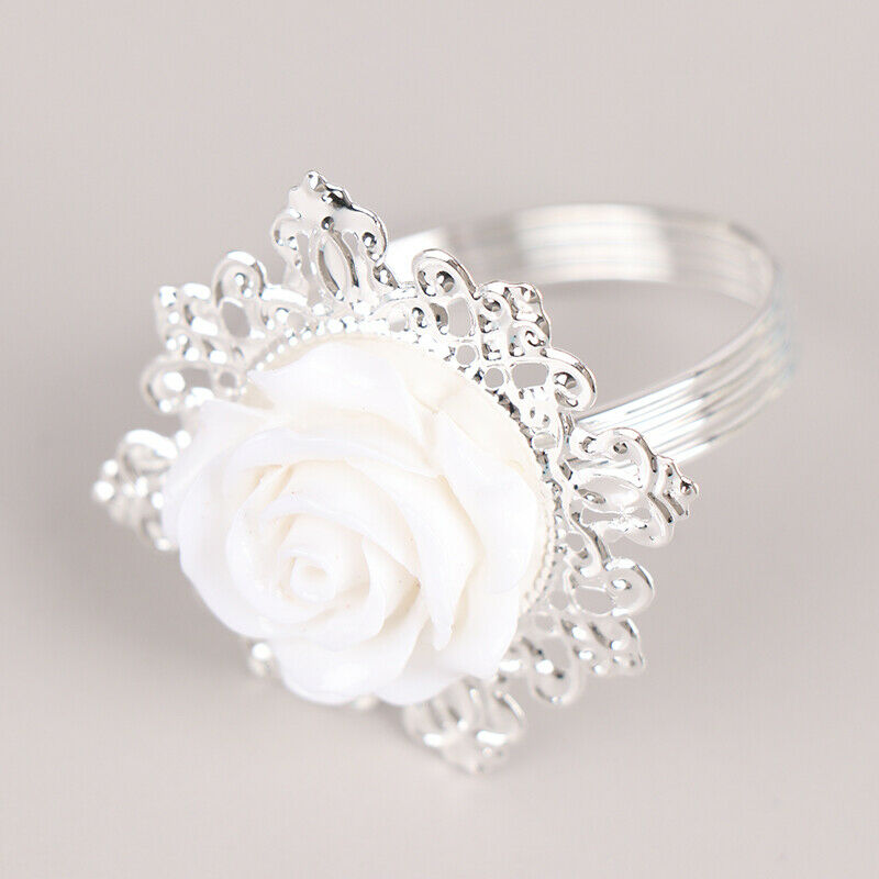 4Pcs/lot Wedding Rose Flower Napkin Buckle Napkin Rings Rose Flower Dinne.l8