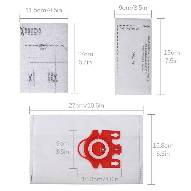 20x Dust Bag Vacuum Cleaner Filter Bag for Miele FJM Air Clean Vacuum Cleaner C4