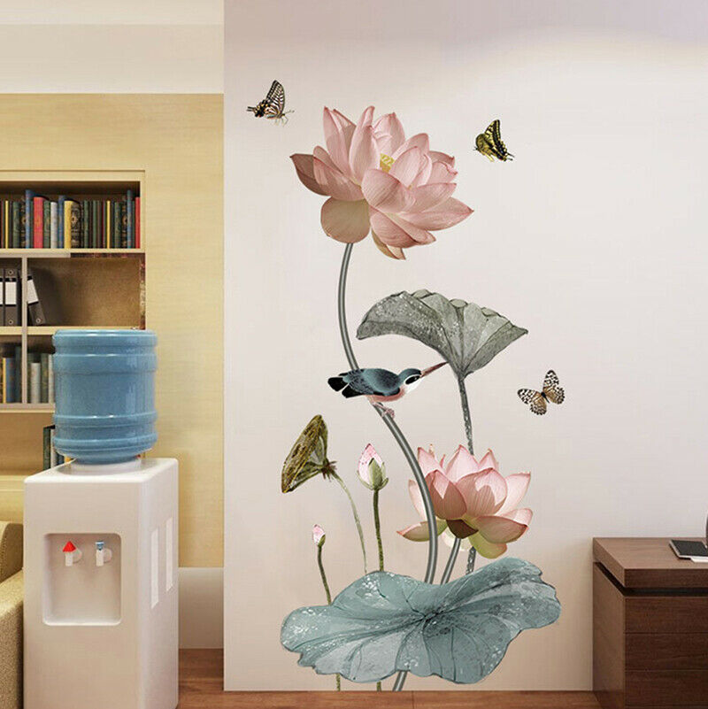 Lotus Wall Stickers Large Decorative Stickers Living Room Home DecorYXDD