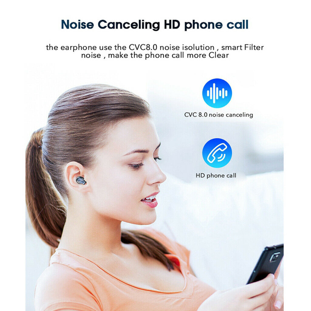 1x Bluetooth V5.0 Earphones Touch Control Wireless Eartips with Display