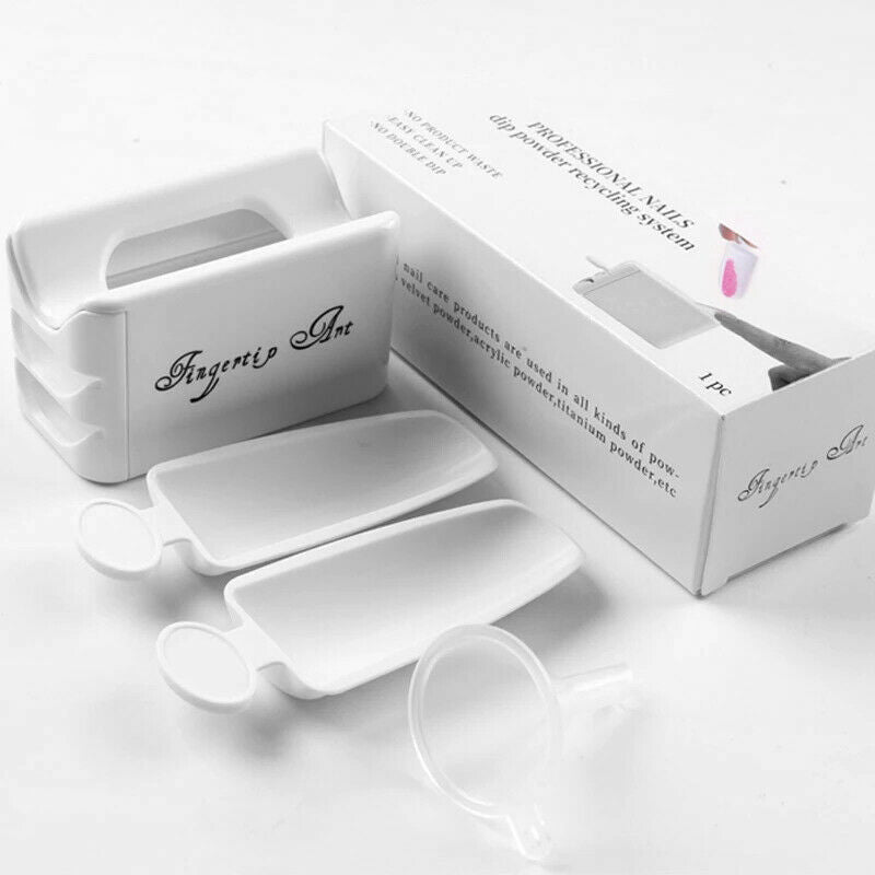 Portable Dipping Powder Recycling Tray Nail Tools Double-Layer Convenient NailK9