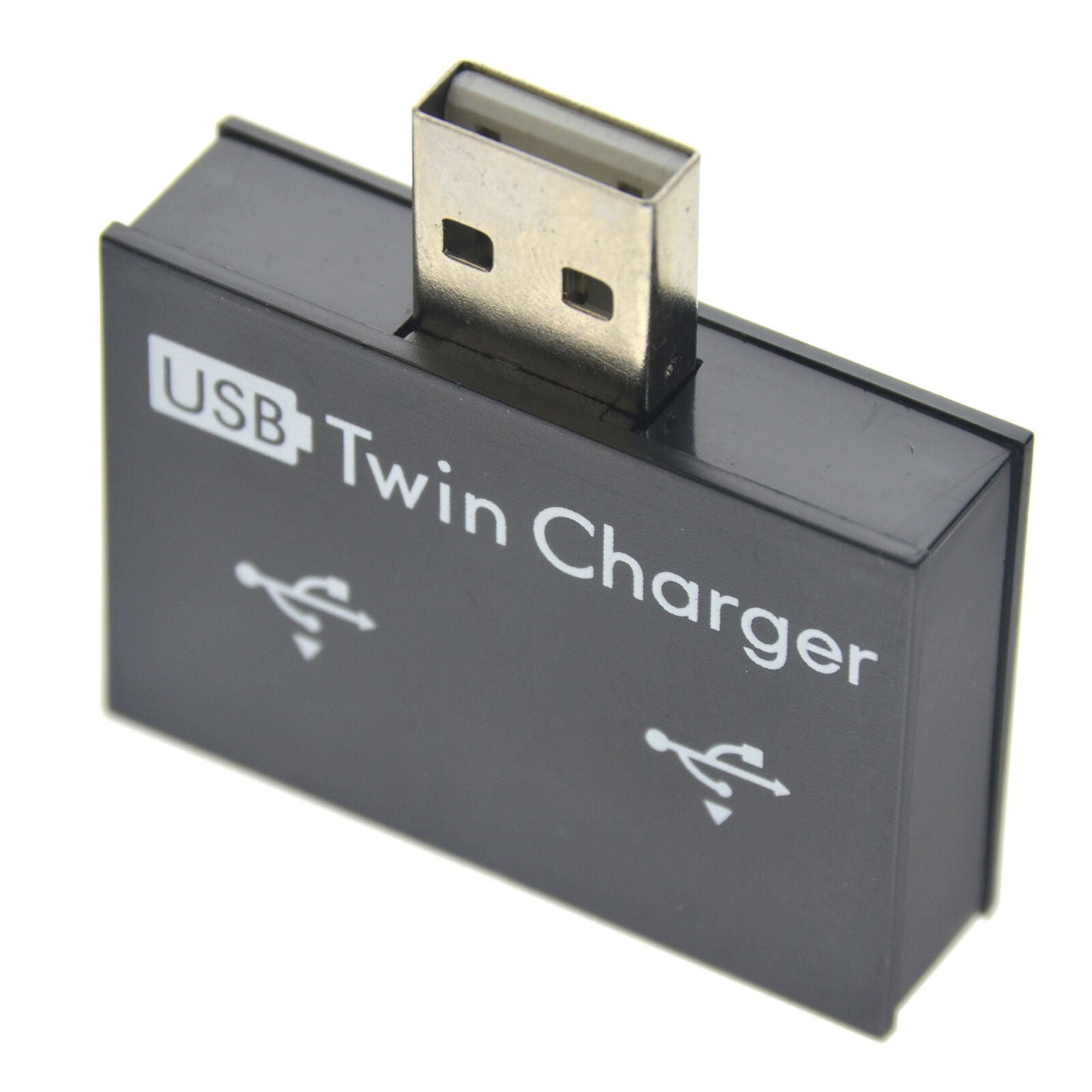 USB2.0 Male to Twin Charger Dual 2 Port USB Splitter Hub Adapter Converter
