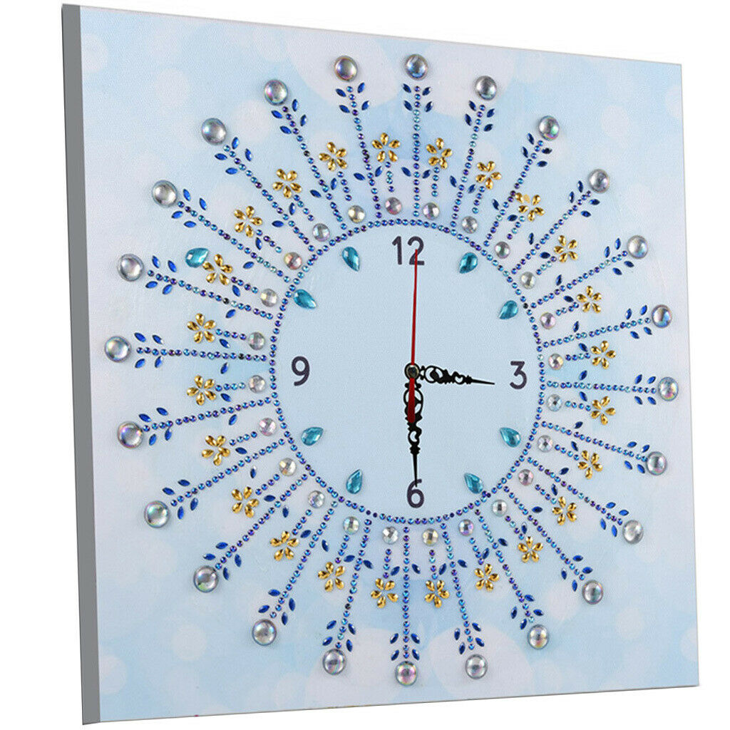 DIY Clock Special Diamond Painting Kits for Adults Cross Stitch Light Blue
