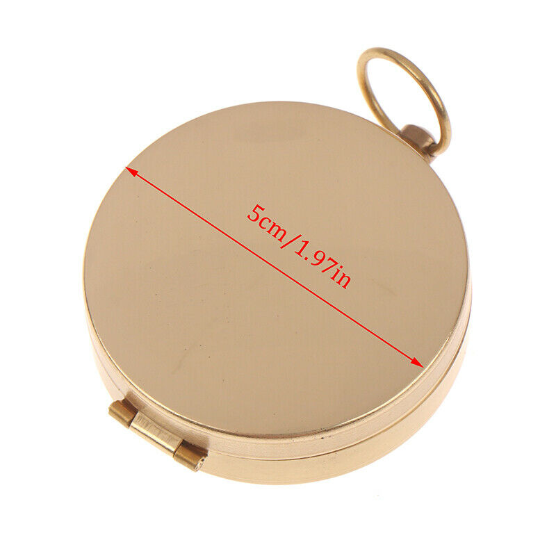 Luminous Copper Camping Hiking Survival Gear Compass With Hanging Ring Gi.l8