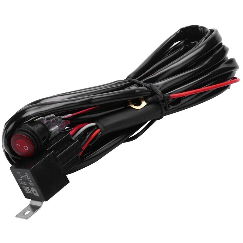 12V 40A Relay Wi Harness Work Fog Light Bar Kit ON/OFF Switch Led Spotlight O7Y4