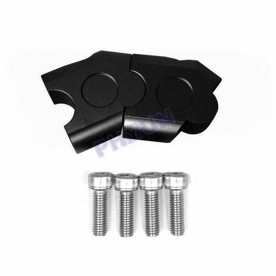 7/8" 22mm Motorcycle Handlebar Riser w/ Bolts Black CNC Aluminum Alloy Universal