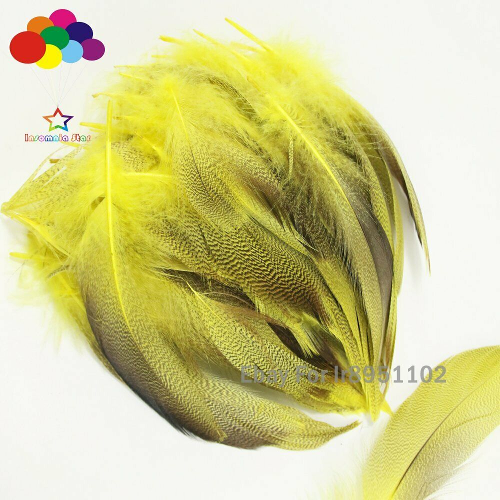 100 pcs Wholesale Yellow Duck Feathers Real Dyed Feather Duck Flank Decoration
