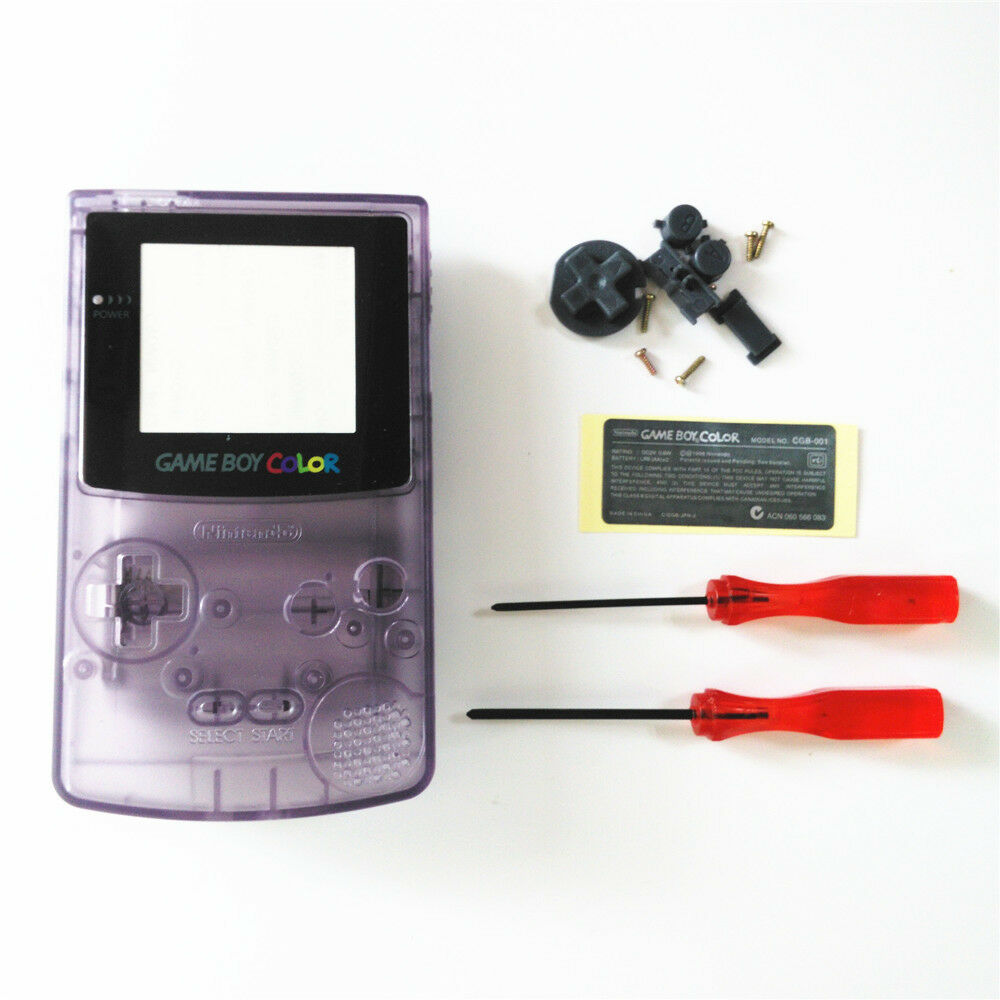 Transparent purple Housing Shell Buttons Mod for Nintendo Game Boy Color GBC