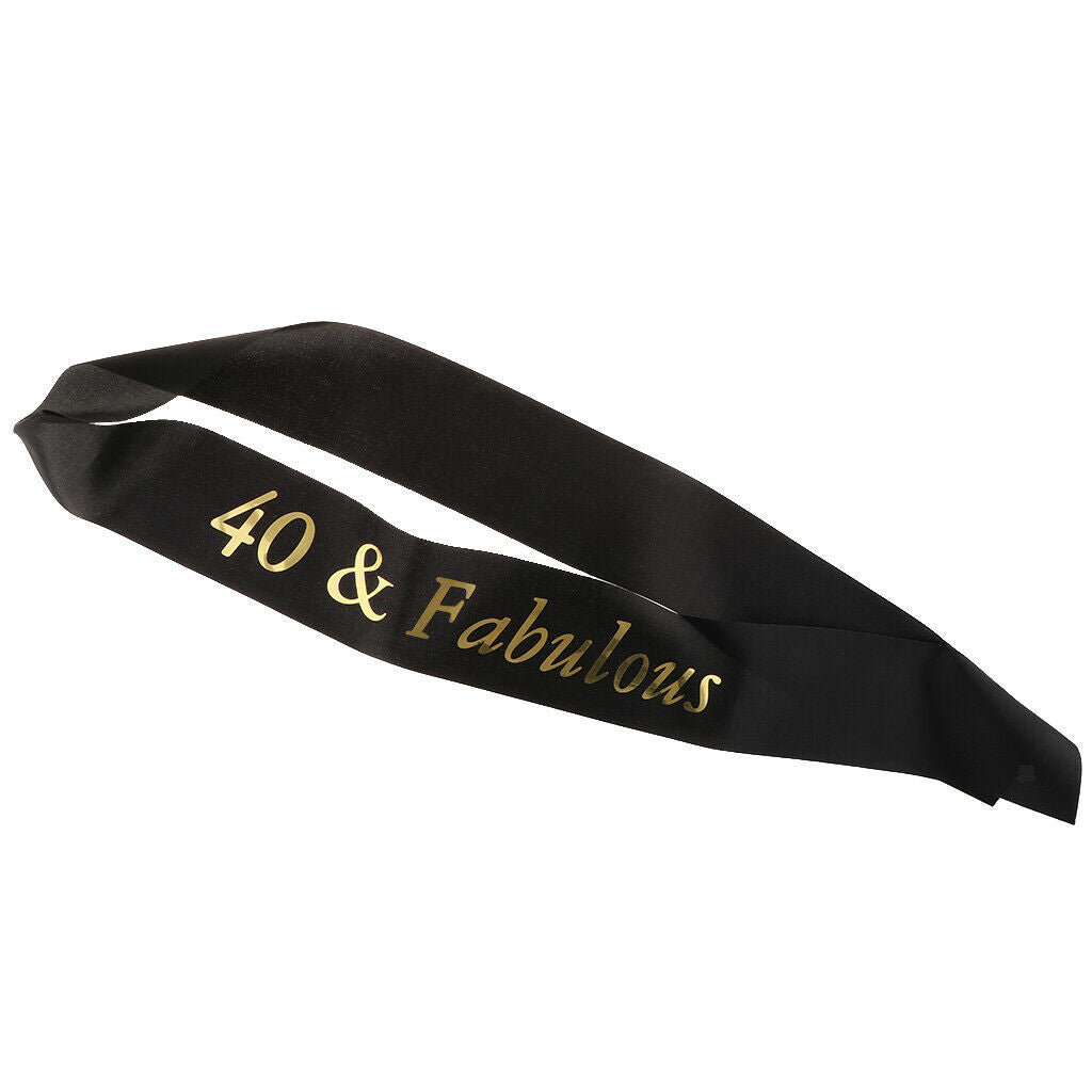 2 Pieces 40 and Fabulous Sash Happy 40th Birthday Party Supply Wedding