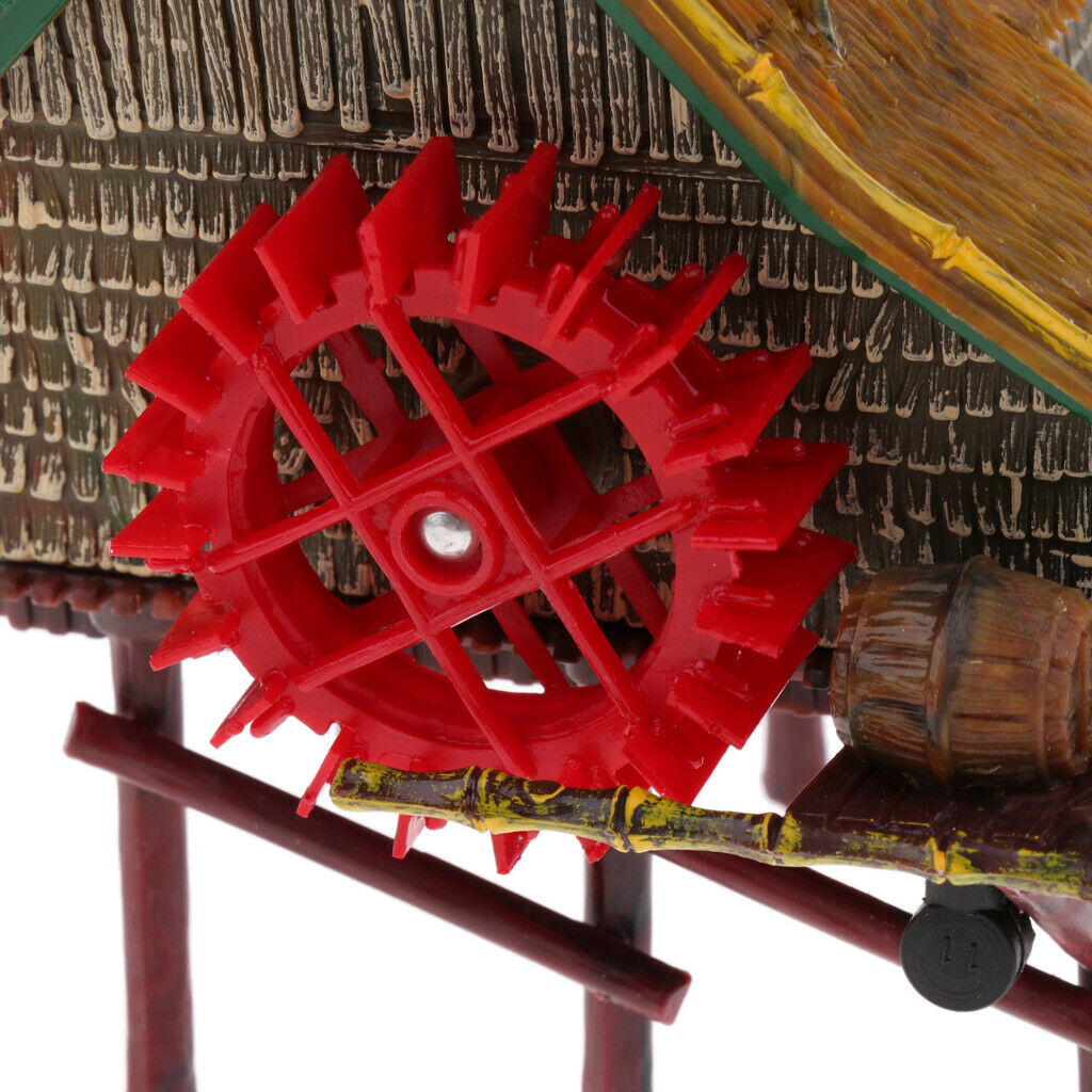Pneumatic aeration Aquarium Fish Tank House Waterwheel Hut Decoration