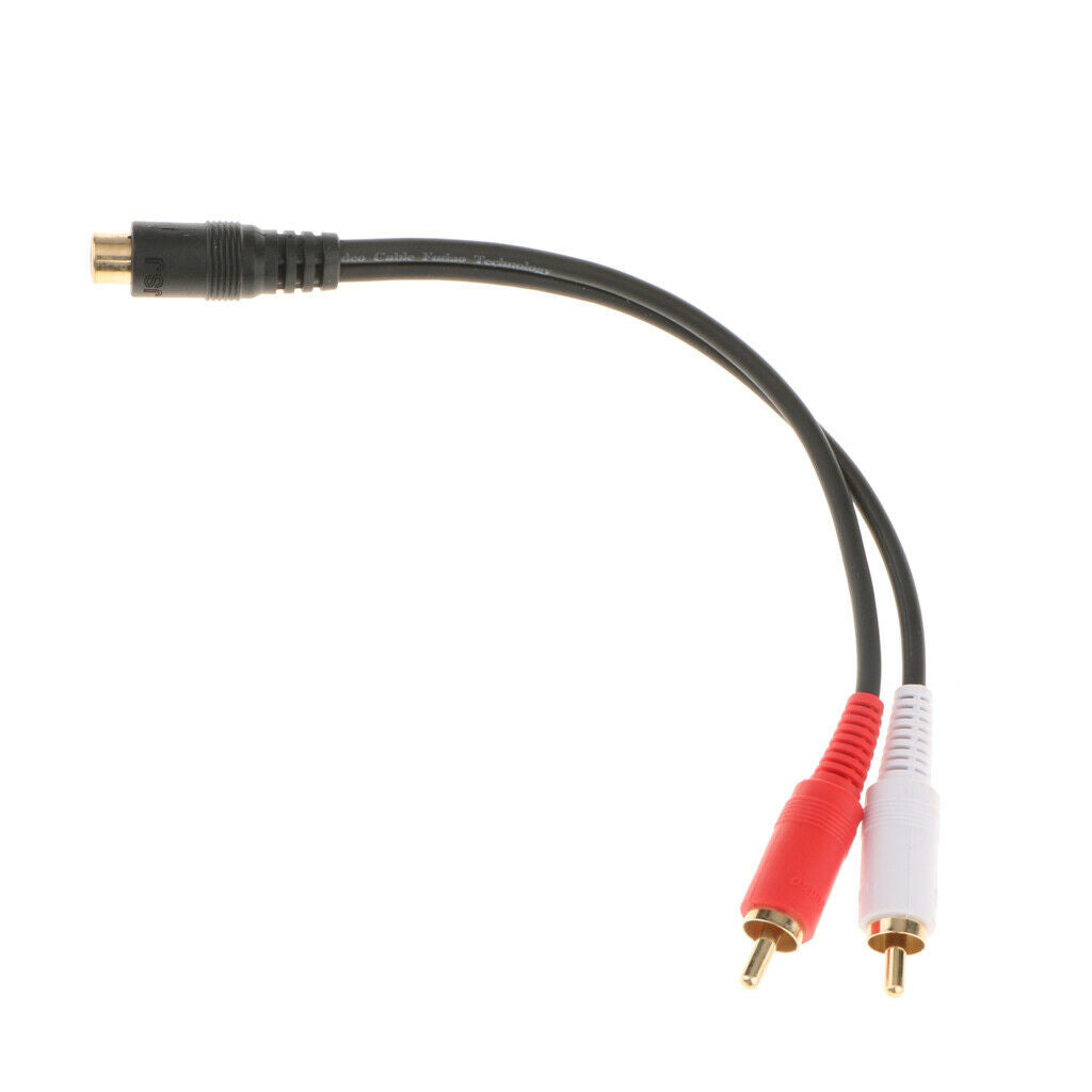 2x RCA Female Jack to 2x RCA Male Audio Cable Adapter Splitter Wire 0.2m