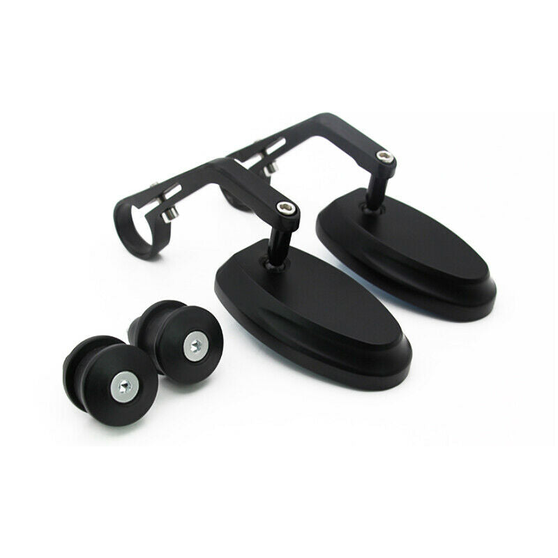 22mm 7/8" 2PCS Motorcycle Scooter Handle Bar End Rearview Side Glass Mirrors Kit