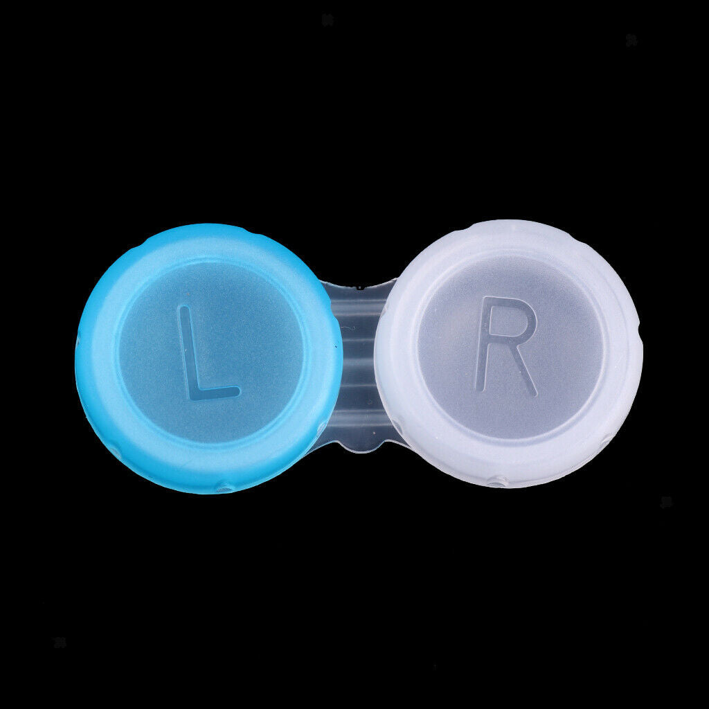 Mini Travel Contact Lenses Case Soaking Storage Box Kit with Mirror White