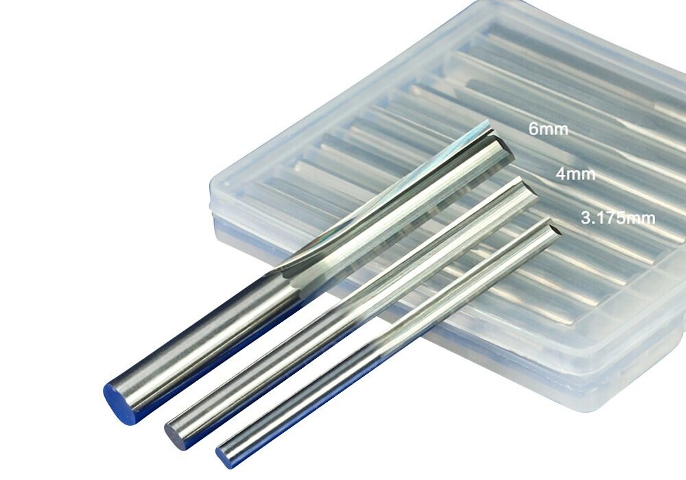 5x 1/8" Double Flute Straight Slot CNC Router Bits Tungsten Carbide 3.175*42mm