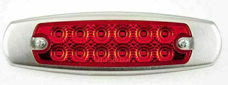 4 - Red 12 LED Sealed Side Marker Clearance Light Fish Shape Truck Trailer 12V