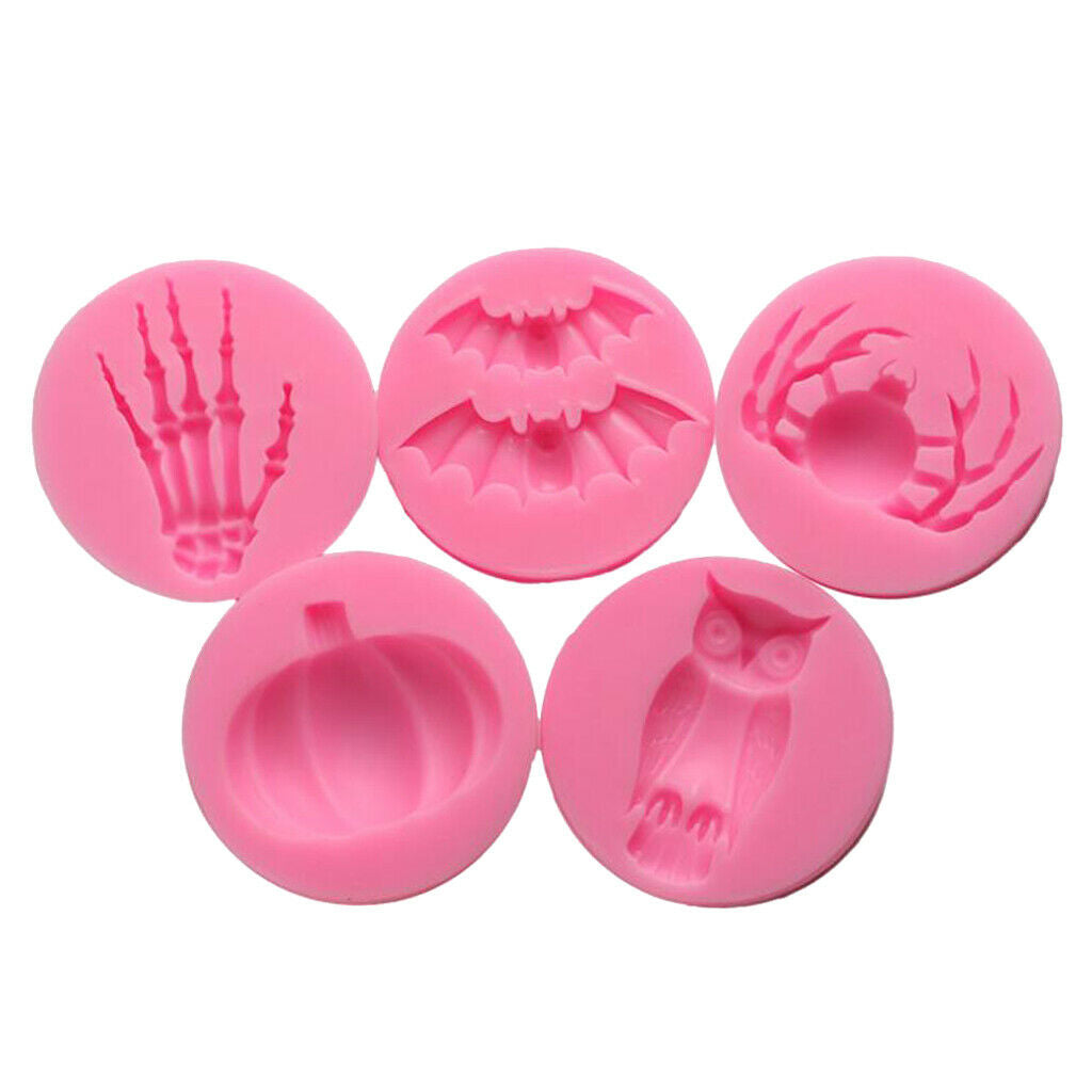 5pcs Fondant Cake Decor Silicone Mold Chocolate Mould for Halloween