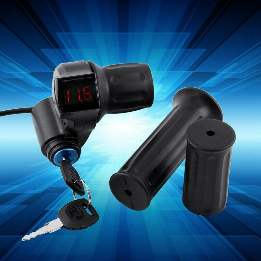 Electric Throttle Grip Handlebar LED Digital Meter For 12V-99V Bike Scooter