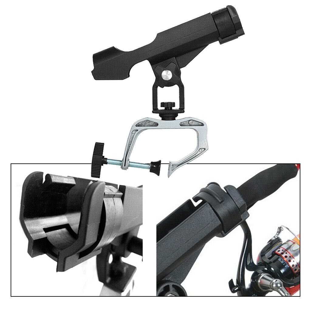 360 Degrees Rotatable Fishing Rod Holder Bracket W/ Screws For Boat Kayaking