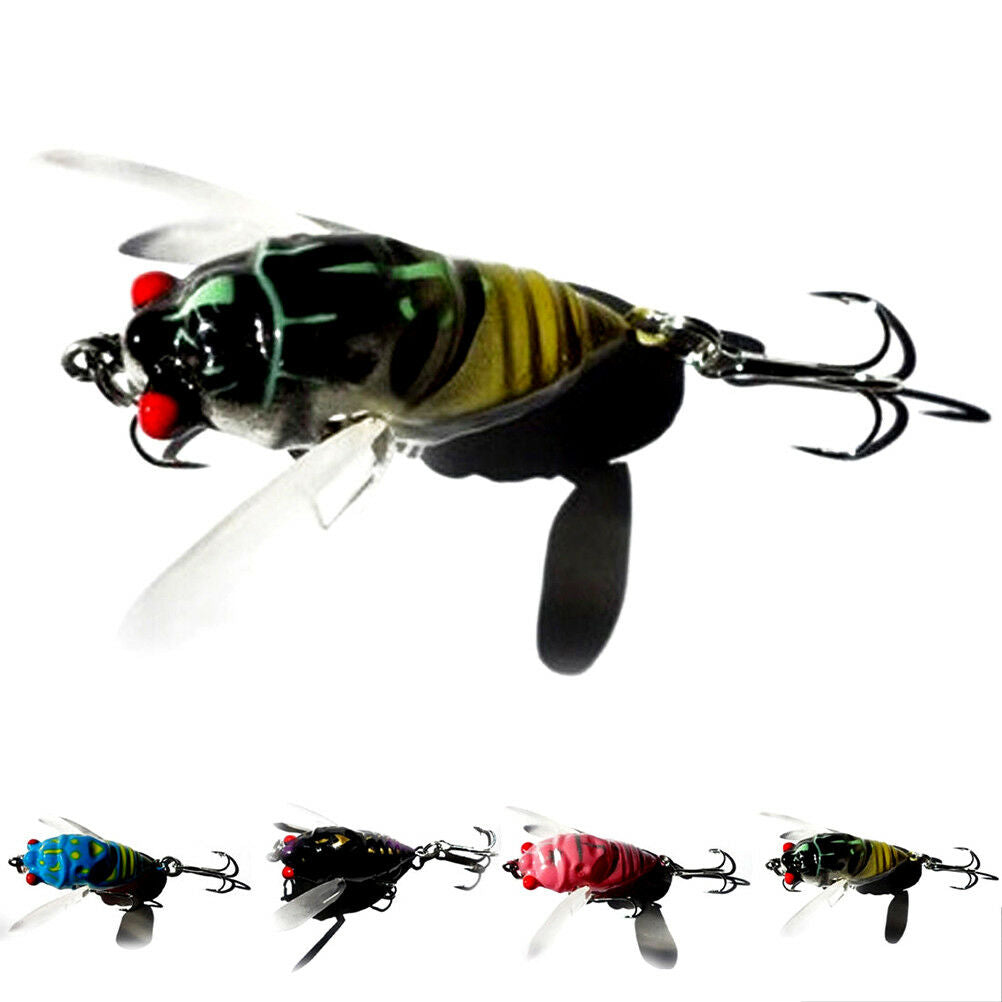 1Pc Cicada Bass Insect Fishing Lures 4Cm Crank Bait Floating Tackl.l8